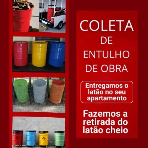 Entulho aluguel de tambor para coleta em obras
