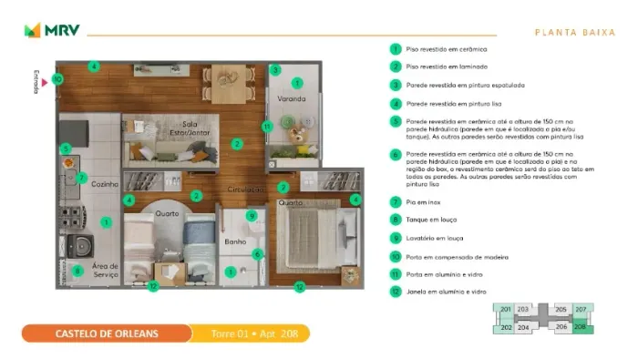 APARTAMENTO DE 2 QUARTOS NA AV JULIO DE CASTILHO