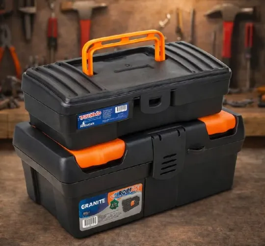 Kit 2 maletas de ferramentas organizadoras plásticas caixa para oficina casa e trabalho
