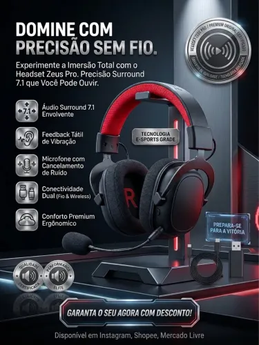 HEADSET GAMER REDRAGON ZEUS PRO 7.1 SURROUND