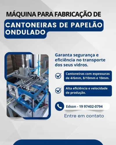 MAQUINA INDUSTRIAL DE CANTONEIRA DE PAPELÃO ONDULADO 04/06/08/10 MM