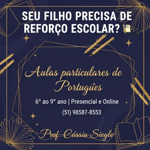 Professora Particular de Português (AULAS DE REFORÇO ESCOLAR)