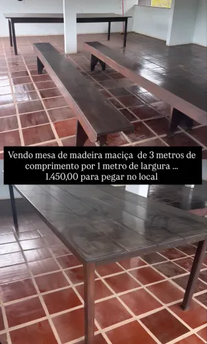Mesa 12 lugares madeira maciça PEGAR NO LOCAL