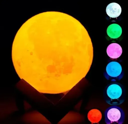 Luminária Lua Cheia LED 3D Abajur de Mesa Usada - Decoração Quarto