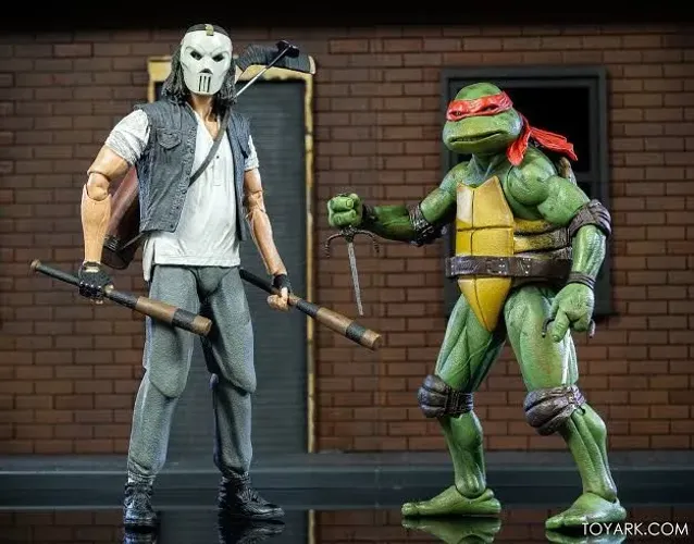 Action figure Tartarugas Ninja Raphael e Casey Jones TMNT NECA original completo