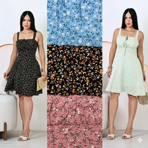 Vestido Liberty de alças curto