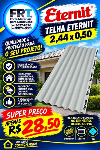 TELHA BRASILIT OU ETERNIT 2,44X50 PROMOÇÃO !
