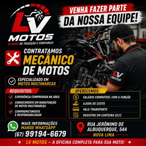 Vagas de emprego Para Mecânico de motos 