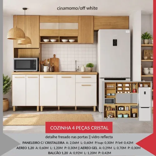 Armário de Cozinha Cristal - Promoção 