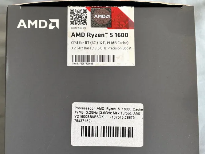 Processador AMD Ryzen 5 1600AF com cooler box