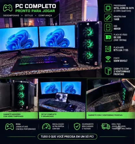 ? PC Gamer + Setup Completo ? 2 Monitores