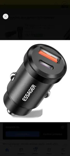 Carregador veicular 45w USB USB c