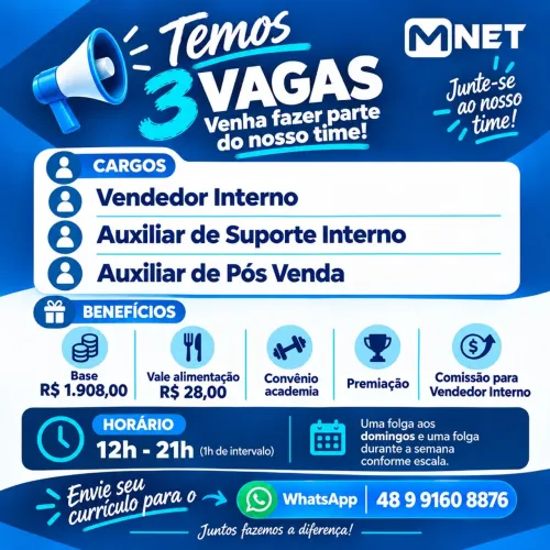 Há vagas!