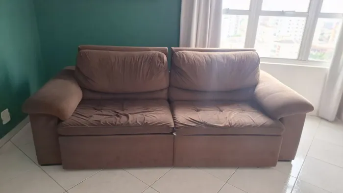 Sofá Retrátil e Reclinável 2,30m Marrom Super Confortável (Preço de Desapego)