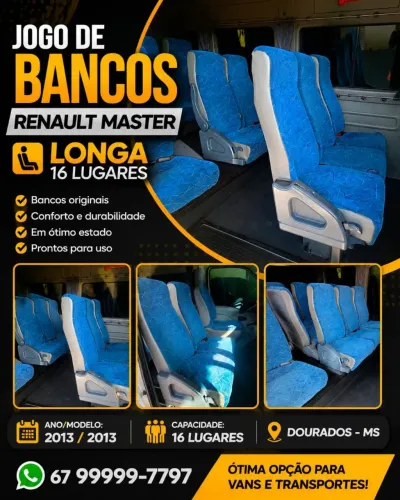 Jogo de banco Renault Master 2013 16 lugares