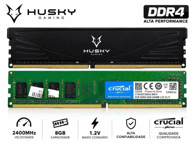 2 pentes de 8GB de memória RAM 2400Mhz DDR4
