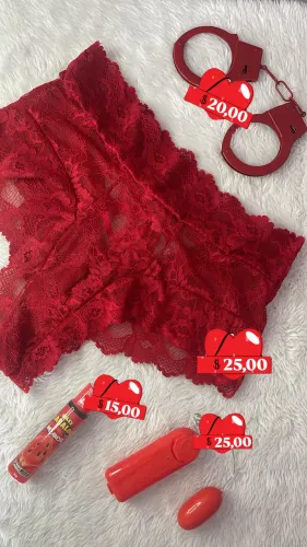 Promoção-Calcinha vermelha renda com fita.