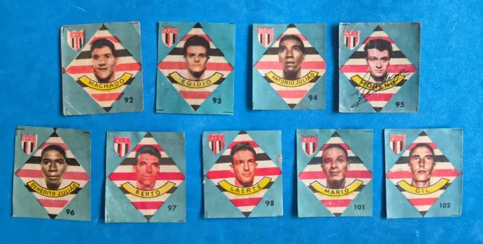 Botafogo SP 09 figurinhas Maiorais do Futebol 1962