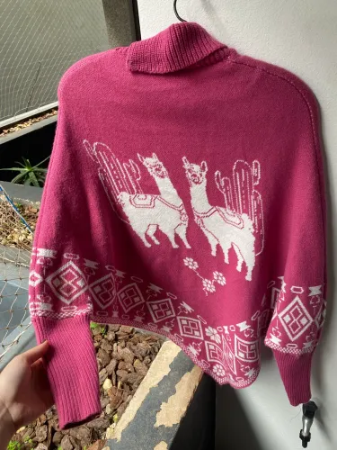Poncho rosa tamanho M