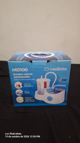 Aspirador Cirúrgico Portátil Medicate MD100 Bivolt 1L - Na Caixa / Completo