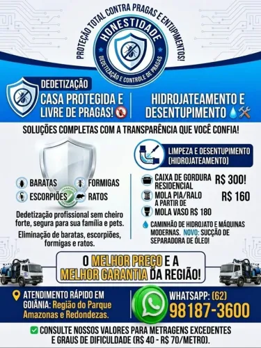 Detetização e hidro jateamento