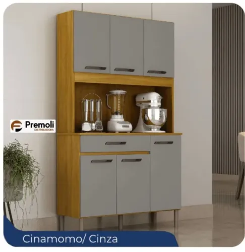 kit Viena 6 Porta Largura 90 Cor Cinamomo /cinza Chf