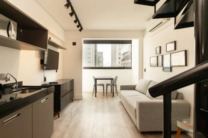 Apartamento para venda em Vila Olímpia com 1 quarto, sendo 1 suíte, 45m²
