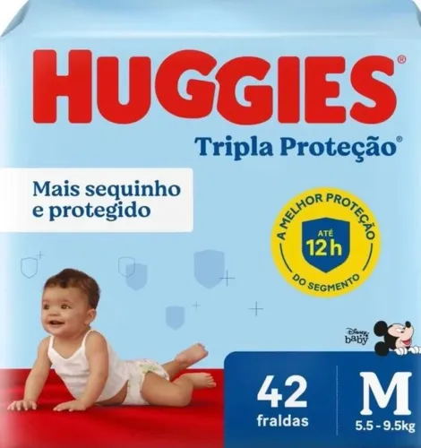 Fralda Descartável Huggies Tripla Proteção 42un Tamanho M