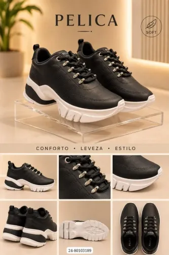 Tênis feminino da pelica