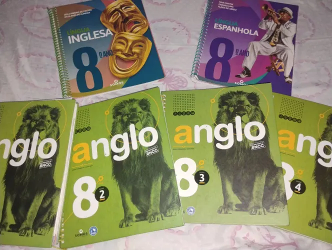 Livros escolares para o 8° ano da editora anglo