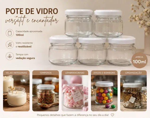 50 Potes ideais para Artesanato, Temperos e Lembrancinhas