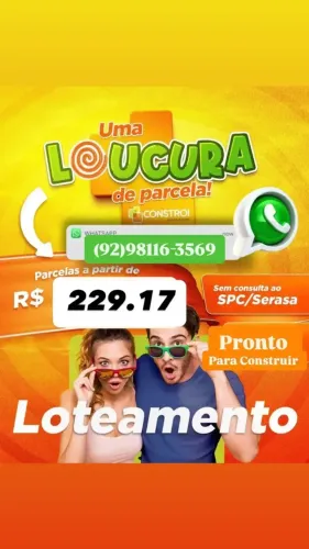 Residencial Amazônas 1 Lotes pronto para Construir com mensais R$229,17 Reais