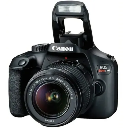 Câmera Cânon Eos Rebel T100 wi fi + 2 Lentes teleobjetiva