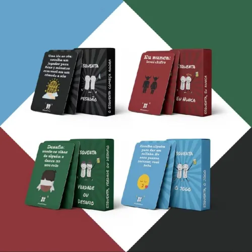 Combo Esquenta, O Jogo + Verdade ou Desafio + Pesadão + Eu Nunca - Jogo de cartas