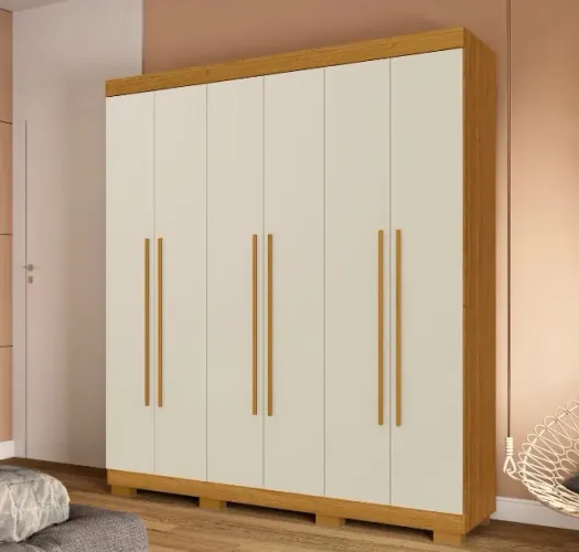 Guarda-Roupa 6 Portas Montello 1,80 m Cinamomo Off White
