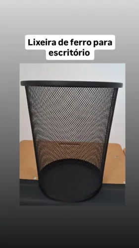 Lixeira de ferro preto para escritório 