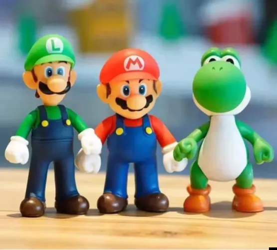 Kit Bonecos Mario Luigi e Yoshi - novos lacrados