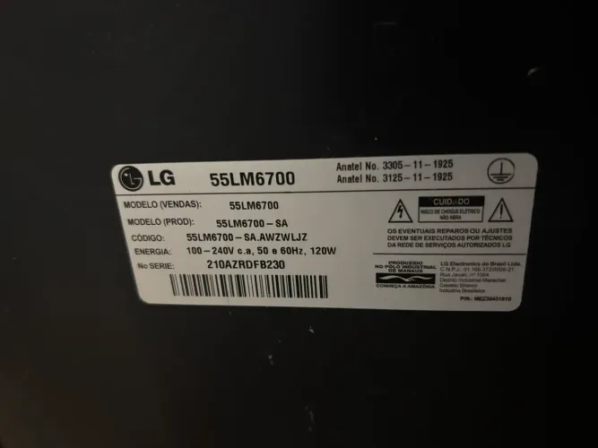 Tv LG 55 defeito painel para retirada de peças 