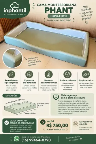 Cama Montessori Phant - Inphantil | Tamanho Solteiro