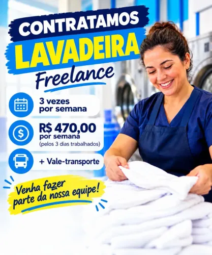 Estamos contratando Lavadeira Freelance