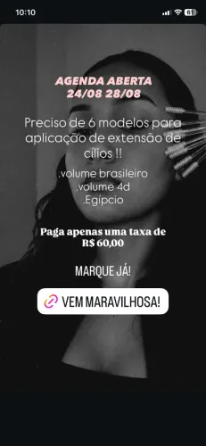Extensão de Cílios e Designer de Sobrancelhas