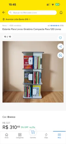 (139) Estante Para Livros Giratória Compacta Para 120 Livros