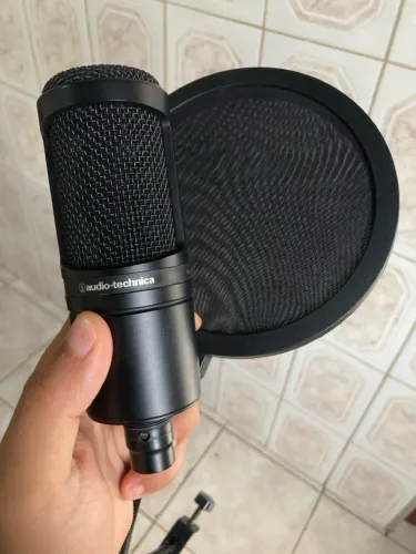 Microfone Estúdio Audio Technica AT2020 + Popfilter