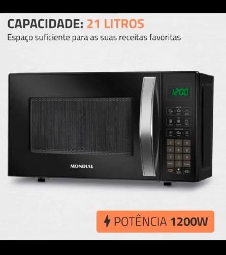 Microondas Mondial preto 21L ( Novo na caixa)