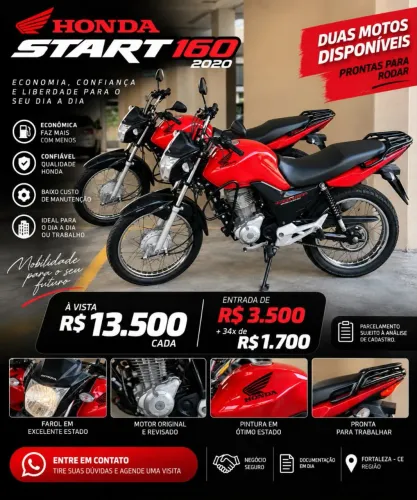 ? DUAS MOTOS HONDA CG START 160 - ANO 2020