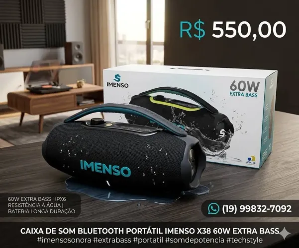 Imenso caixa bluetooth x38