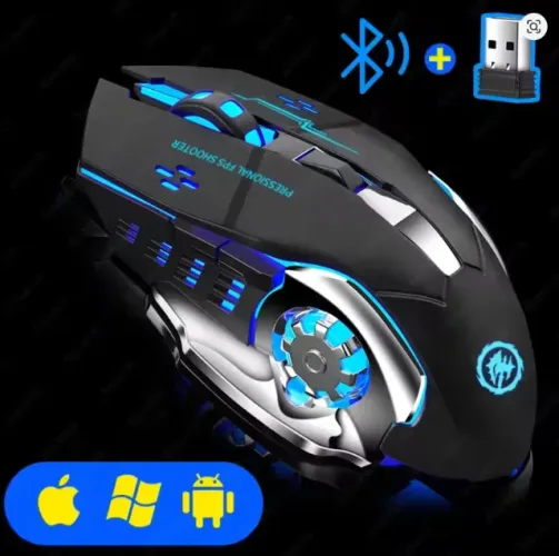 Mouse sem fio gamer, bluetooth, 2.4g, recarregável, novo lacrado, com garantia!