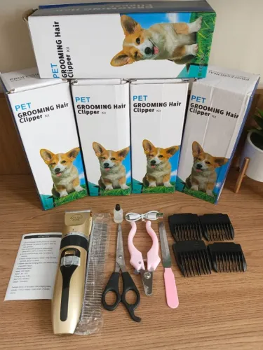 Kit Banho Máquina Profissional de Tosa Pet Recarregável - Entrega Grátis