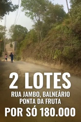 Dois lotes a preço de um, Balneario Ponta da fruta, aceito ouro, veículos, euro, parcelo