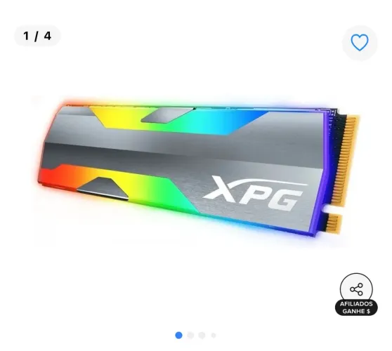 SSD XPG Spectrix S20G RGB, 500GB, M.2 2280 NVMe